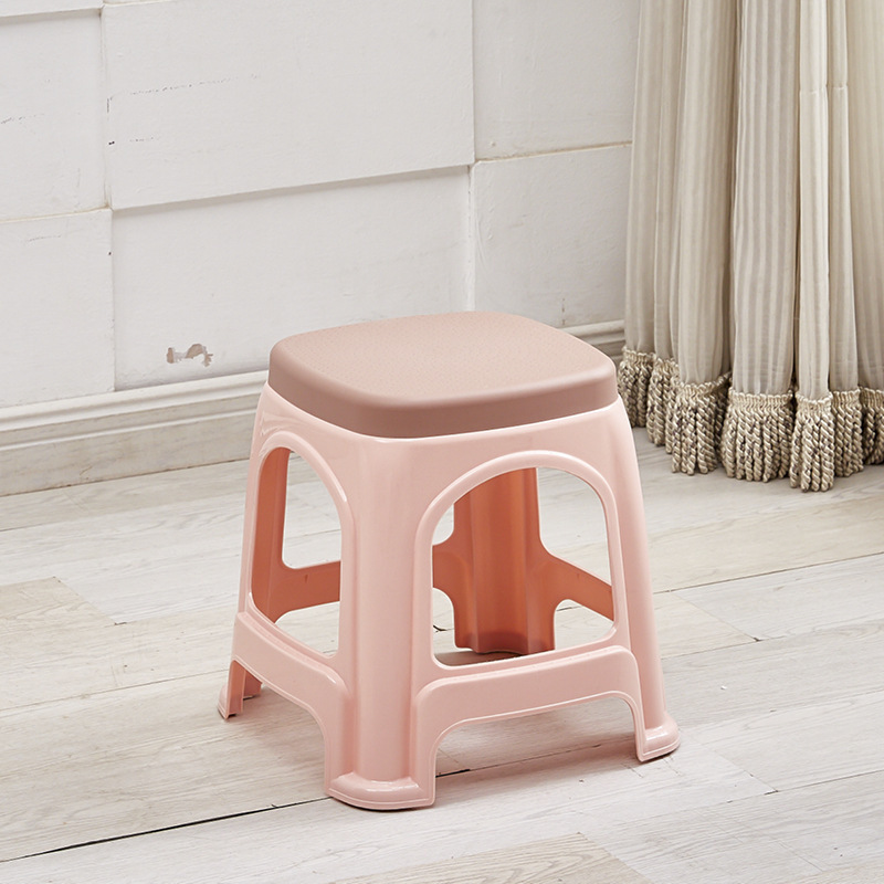 Picture of Plastic stool home thickened living room dining table Deng Zishuo material square bench chair simple cooked rubber small stool high stool