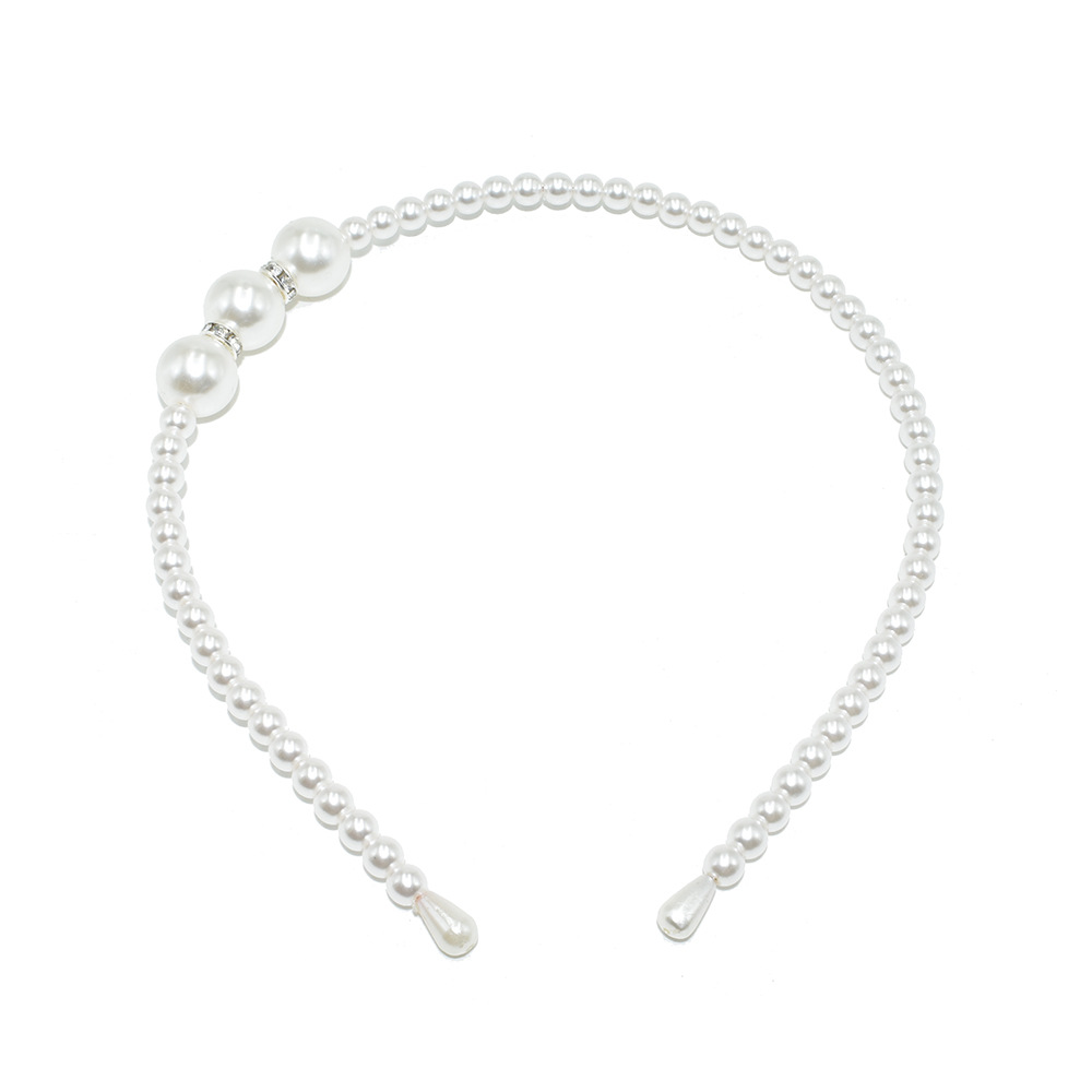 Picture of European and American Hot Selling Ladutong Large Pearl Headband Wedding Headwear Photo Studio Jewelry Handmade Beaded Pearl Headband