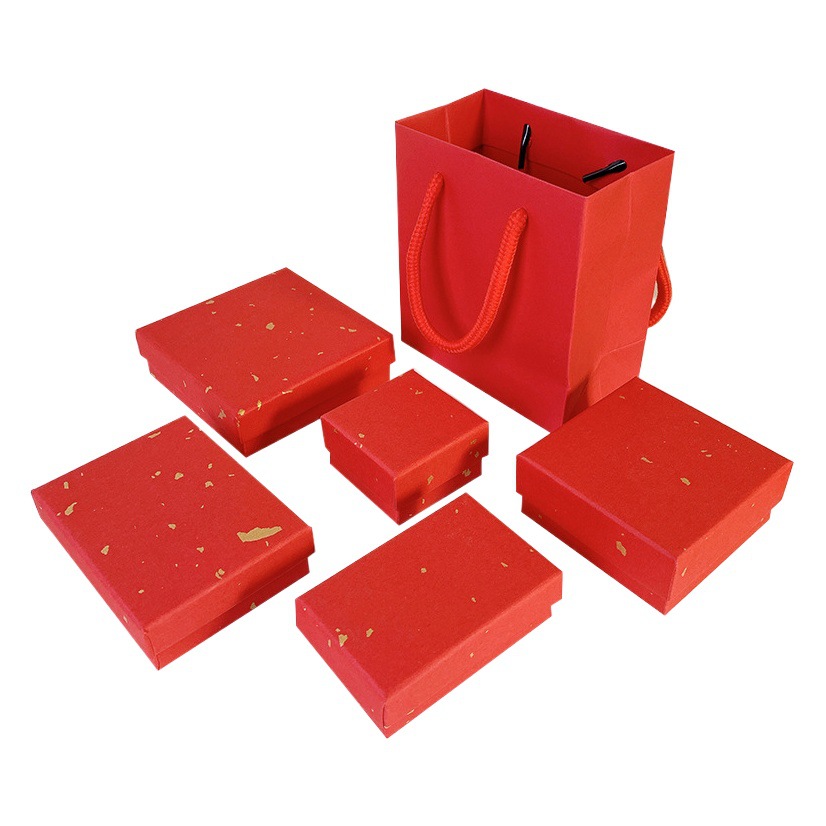 In stock wholesale ring earrings jewelry packaging box pendant necklace red sky cover Carton jewelry packaging box