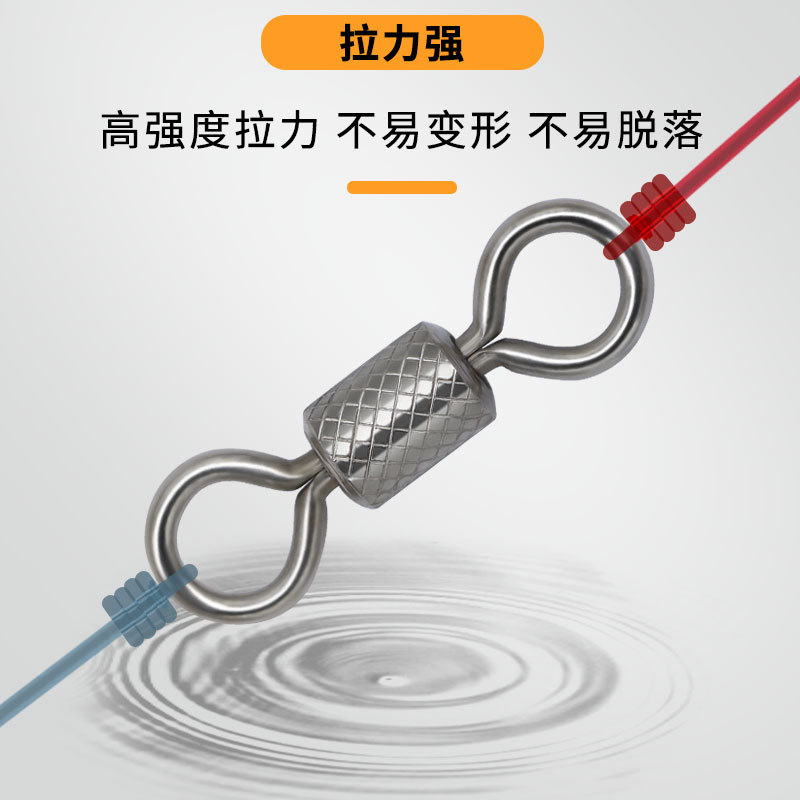 Picture of High-Speed Swivel Strong Pull Connection Ring Fishing Accessories Connector American Swivel 8-Shaped Ring Embossed Eight-Shaped Ring