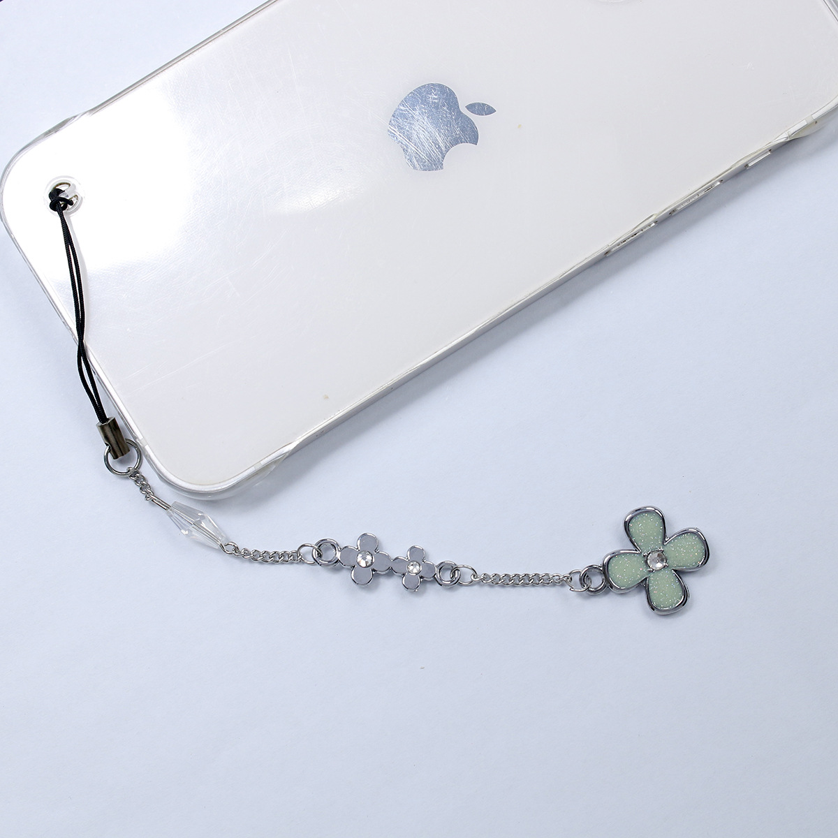 Picture of I really want to tell you about the surrounding mobile phone chain wind early delivery black boshuang Zi's four-leaf clover mobile phone chain bag pendant gift