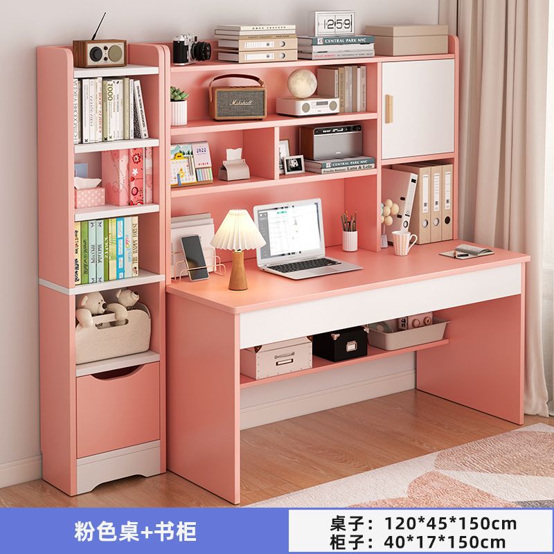 Picture of Student home study desk, children's desk, bookshelf combination table and chair set, simple bedroom, children's writing desk
