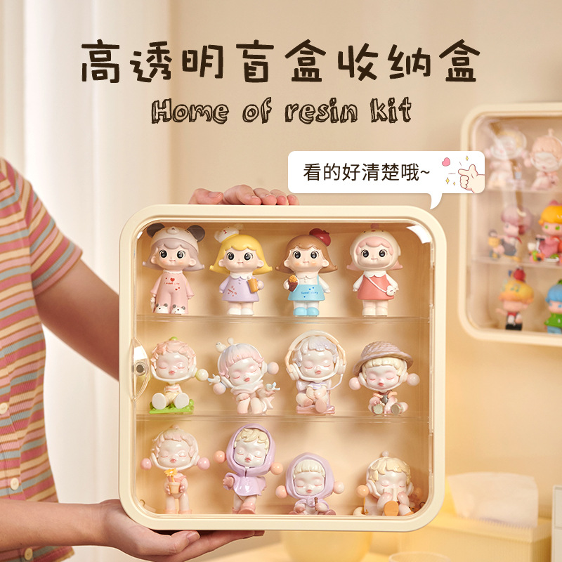 Cute Grain Storage Display Rack Transparent Dustproof Partition Lego Handmade Ornaments Display Bubble Mart Wall Hanging Display Box