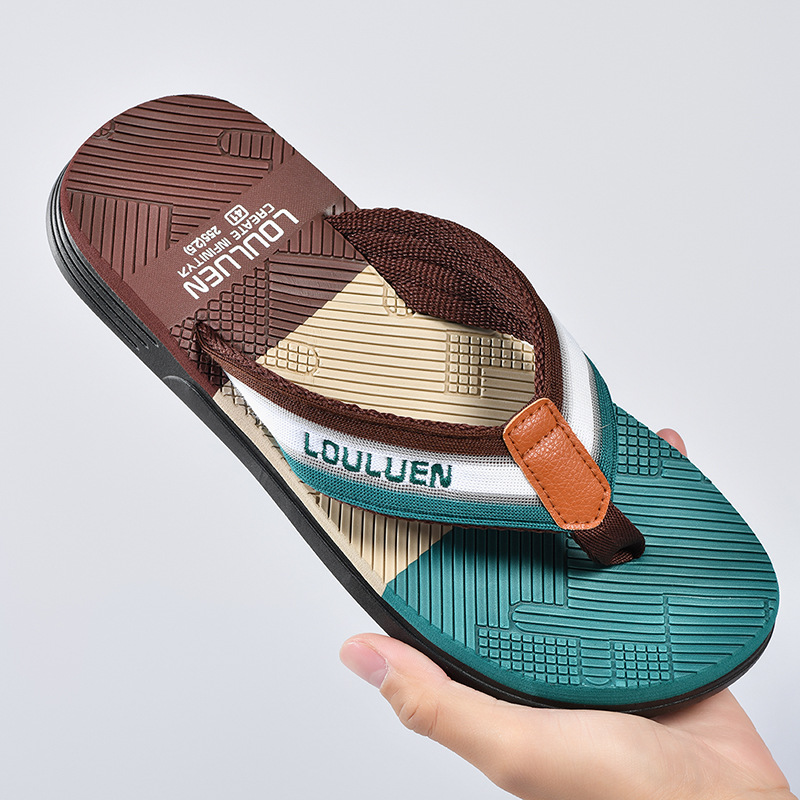 2025 Summer Trendy Non-slip Flip-flops Men's Distinctive Beach Slippers Men's Soft Bottom Clip Outer Wear Sandals and Slippers