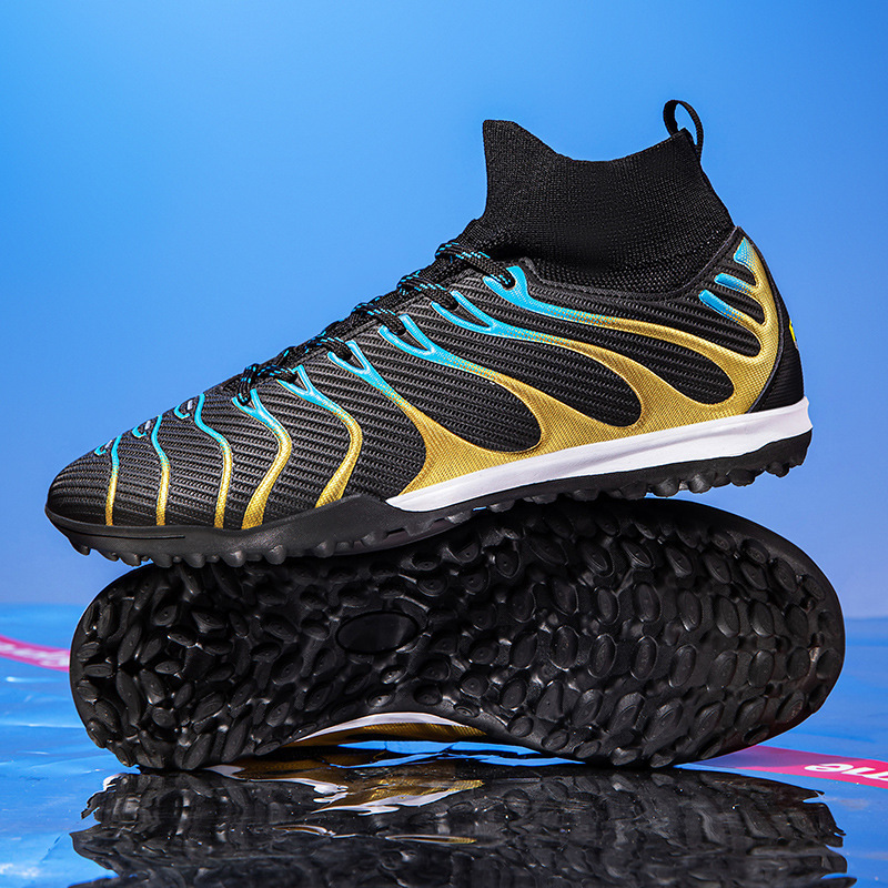 Cross-border 2025 New High-top Football Training Nails for Men and Teenagers Nails AG Broken Nails TF Artificial Lawn Sneakers