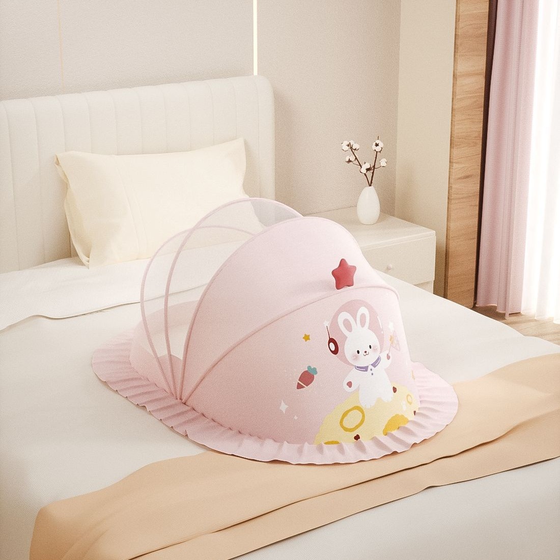 Picture of Cartoon Baby Mosquito Net Baby Small Bed Full Cover Yurt Children Foldable Universal Infant Mosquito Cover