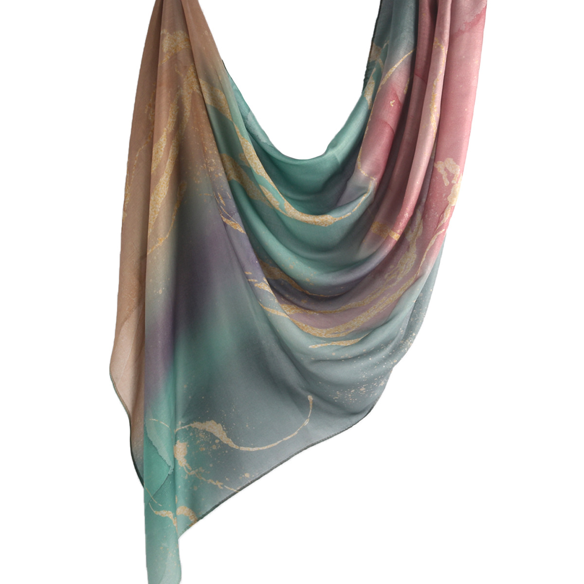 Picture of Best-Selling Watercolor Tie-Dye Cotton Scarf Arabian Satin Polyester Long Scarf Turkish Middle Eastern Scarf