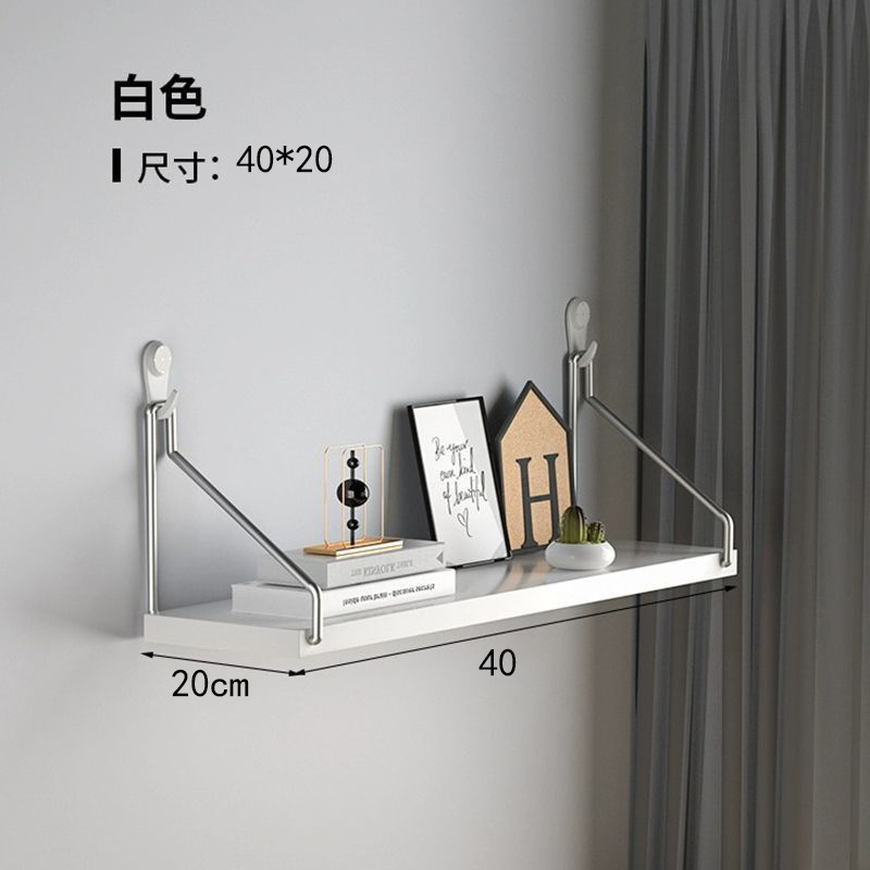 Picture of No-Drill Wall-Mounted Wrought Iron Living Room Entrance Wall Decoration Bedroom Wall Bookshelf Single Shelf Wall Storage Rack