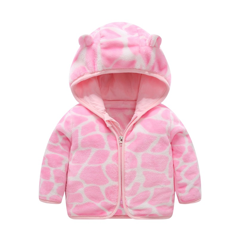 Picture of Baby Flannel Hooded Bear Top for Early Spring, Autumn, and Winter, Korean Version, Unisex, Fleece-Lined, Warm and Comfortable, Versatile Jacket
