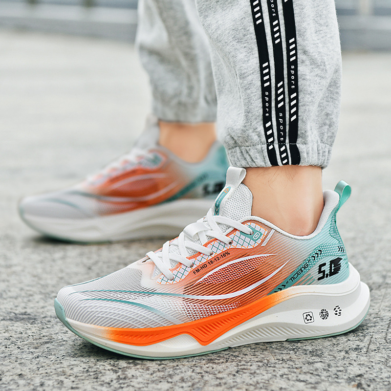 plus size sneaker men's red rabbit carbon plate running shoes light breathable mesh running shoes boys body side shoes in stock wholesale