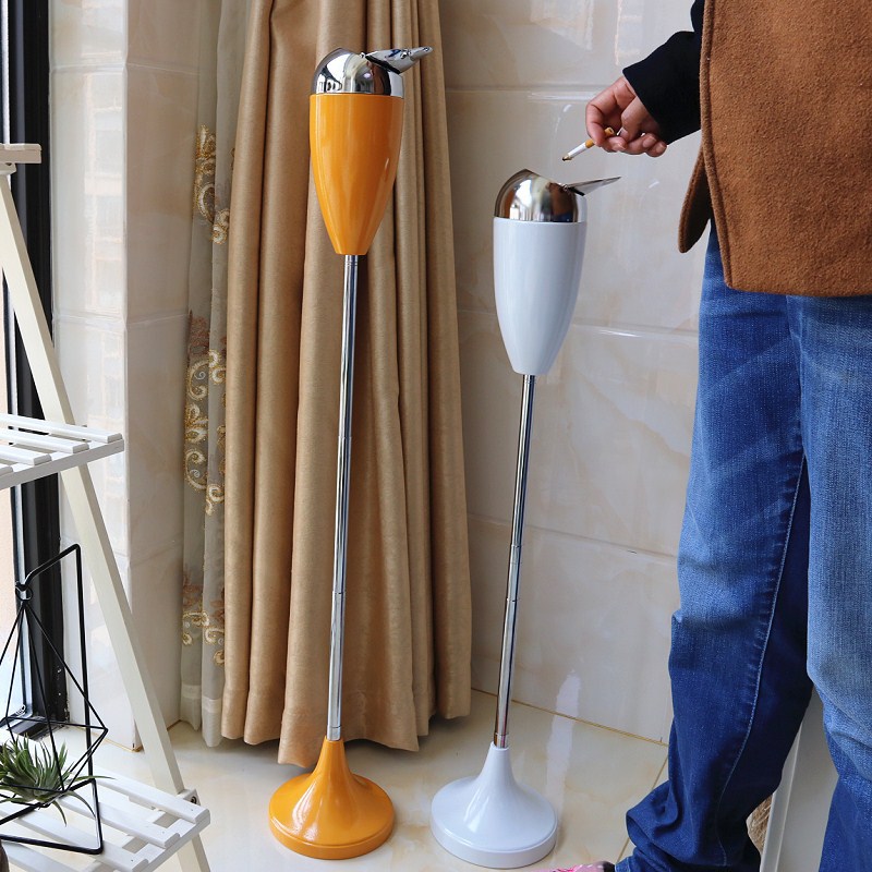 Picture of Popular Large Vertical Household Metal Ashtray, Creative Anti-Fly Ash Toilet Lift-Up Telescopic Floor Ashtray with Lid
