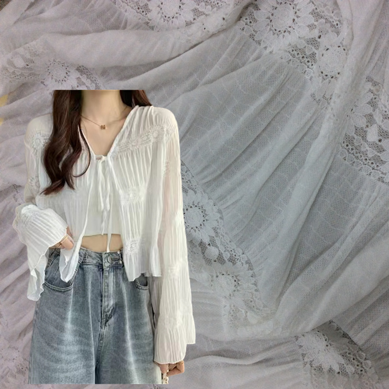 Stretch Lace Bubble Cloth New Wrinkle 150cm Door Width Lightweight Trendy Fashion Women's Shirt Fabric