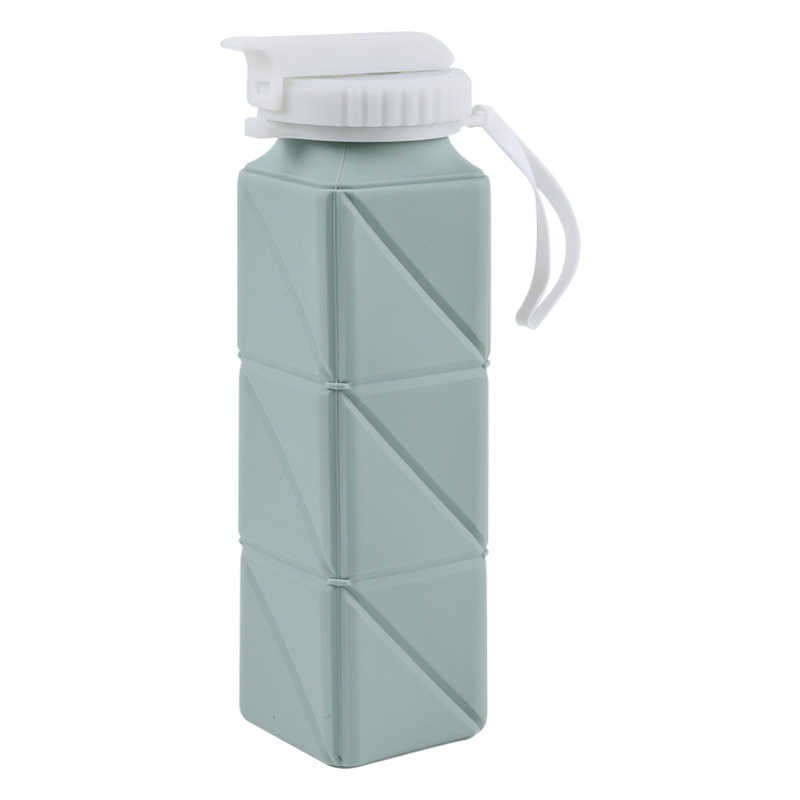 Amazon Silicone Folding Water Cup Square Retractable Water Cup Outdoor Portable Sports Kettle Fitness Riding Portable Cup
