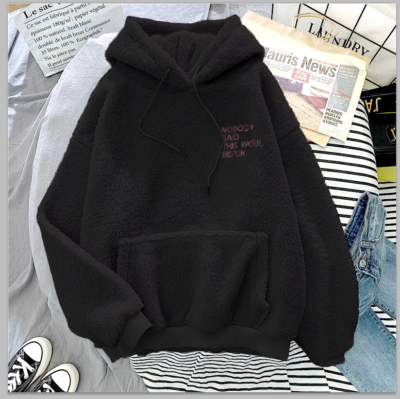 Picture of Official Picture Hooded Velvet Thickeneded Lamb Velvet Furry Sweatshirt for Women Korean Style Student Autumn and Winter Warm Jacket Dropshipping