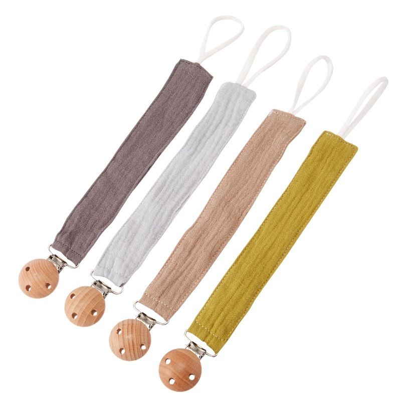 Baby pacifier clip anti-drop Beech pacifier chain Cotton tooth tape handkerchief towel anti-lost buckle anti-drop chain