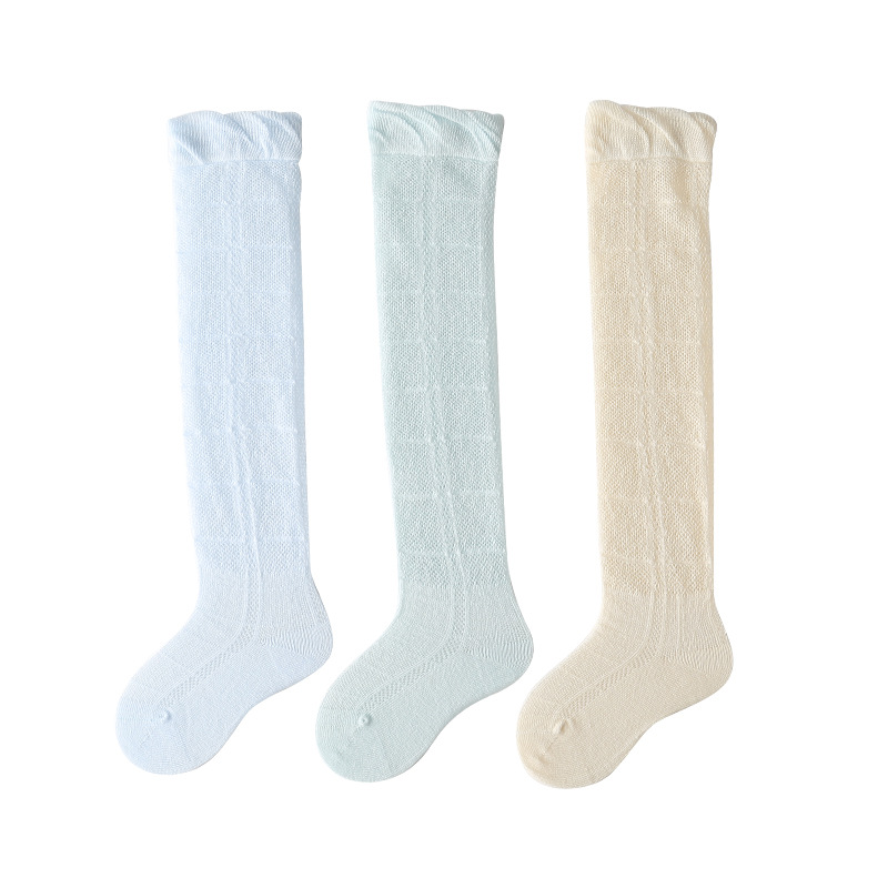Picture of 23 summer ultra-thin solid color baby stockings boneless Class a over the knee baby high socks solid color air conditioning boys' socks