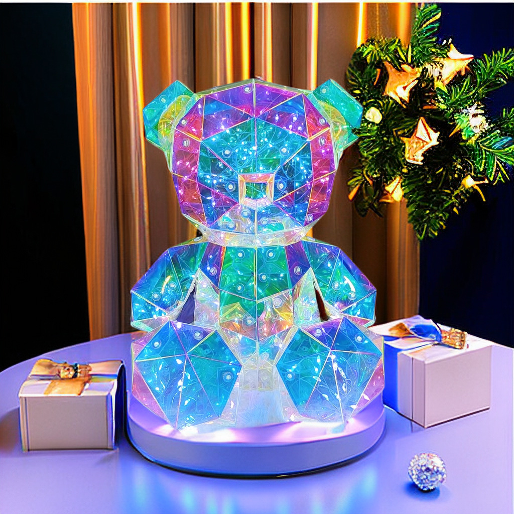 Foreign Trade Colorful Glowing Bear Mother's Day Gift Set Ornament Souvenir DIY Night Light Festive Atmosphere
