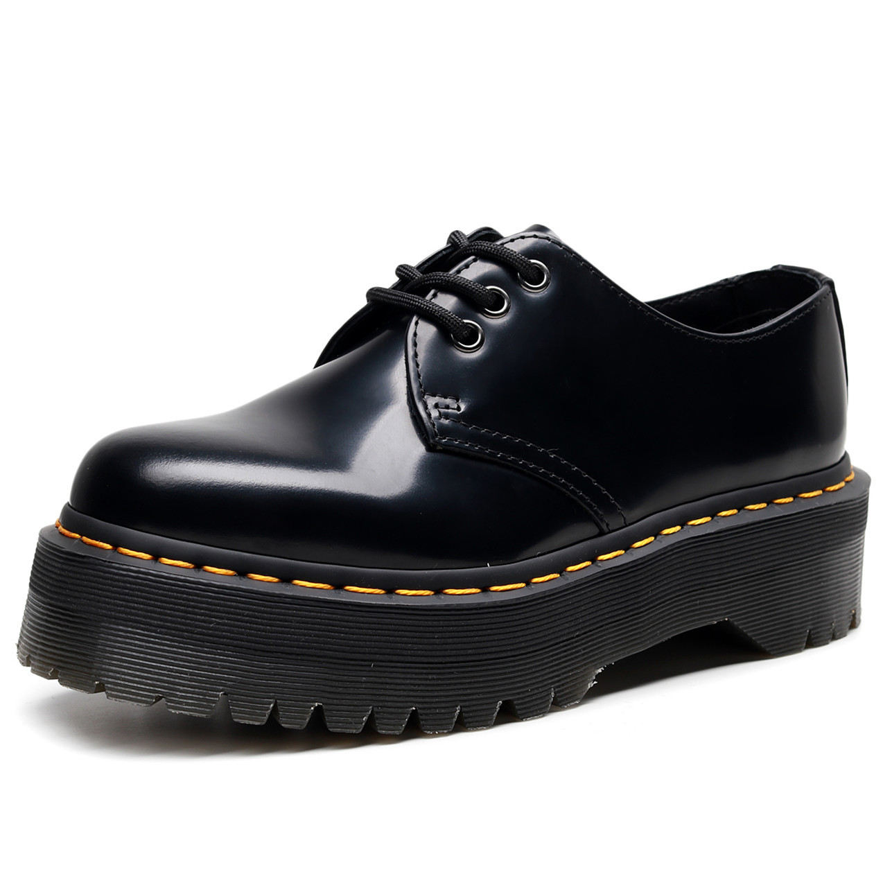 Thunder Domain 1461 Thick-Soled Low-Top Small Leather Shoes with 3 Holes British Style Casual Versatile Student Height-Increasing Slimming Short Boots for Women 5cm