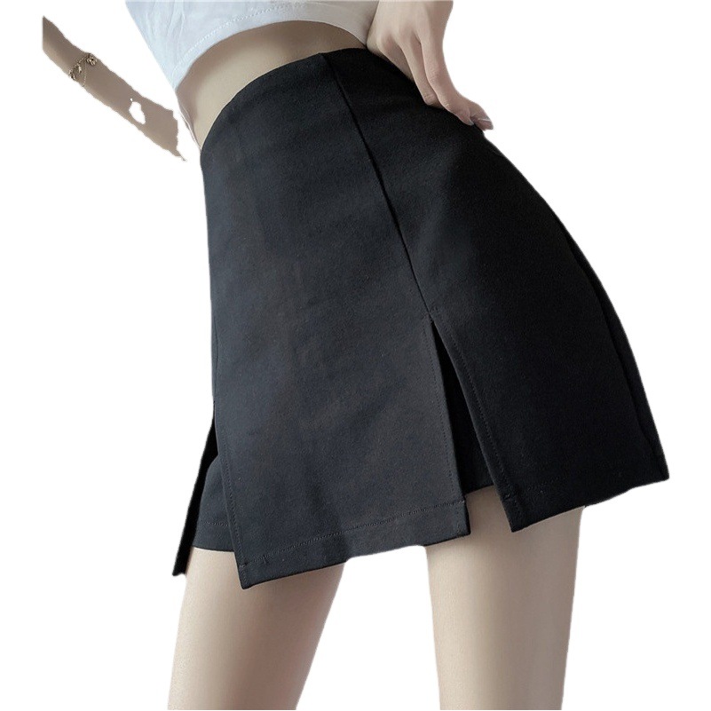 Women's 2024 New Black Design Sense Split Super High Waist Tight Slim Hip A- line Bust Pants Skirt Summer Dress