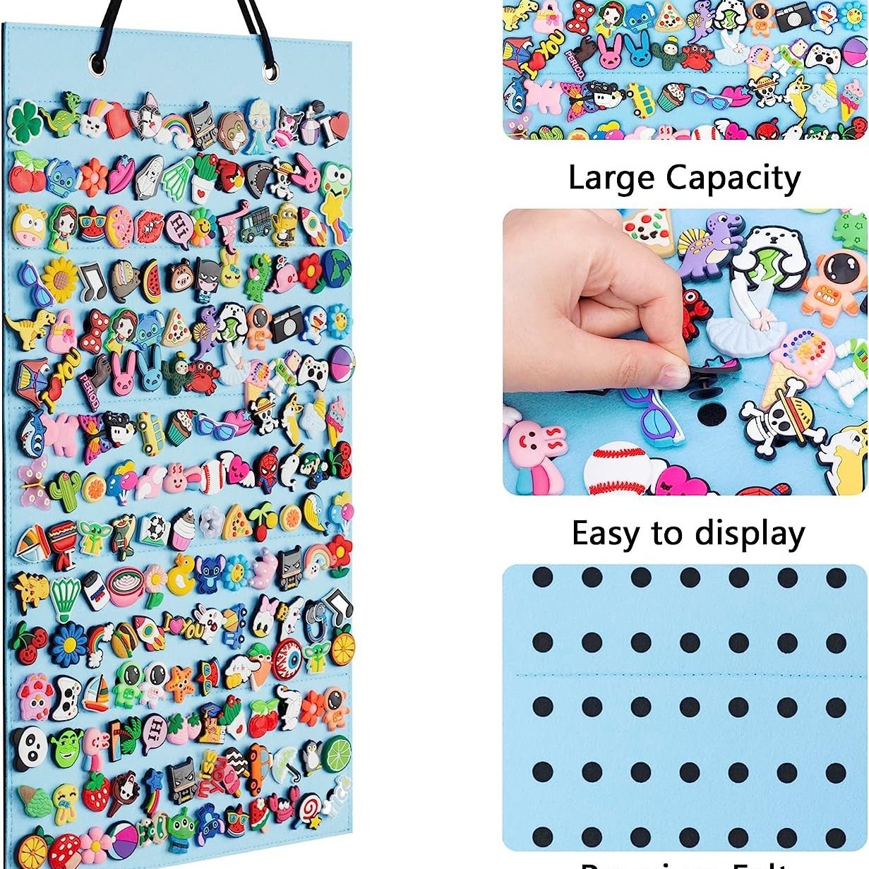 Badge storage hanging bag shoe decoration finishing display rack jewelry 180 card hole shoes flower felt storage bag
