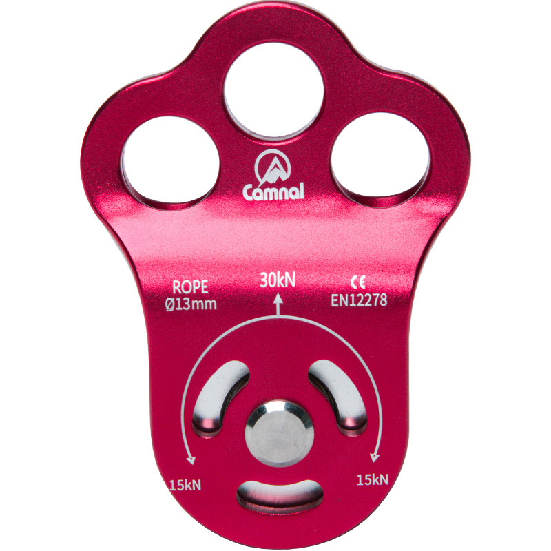 Picture of Canle Outdoor Rock Climbing Tree Climbing Pulley Group Mountain Climbing Crossing Transportation Three-hole Single Pulley Bearing High Altitude Rescue Equipment