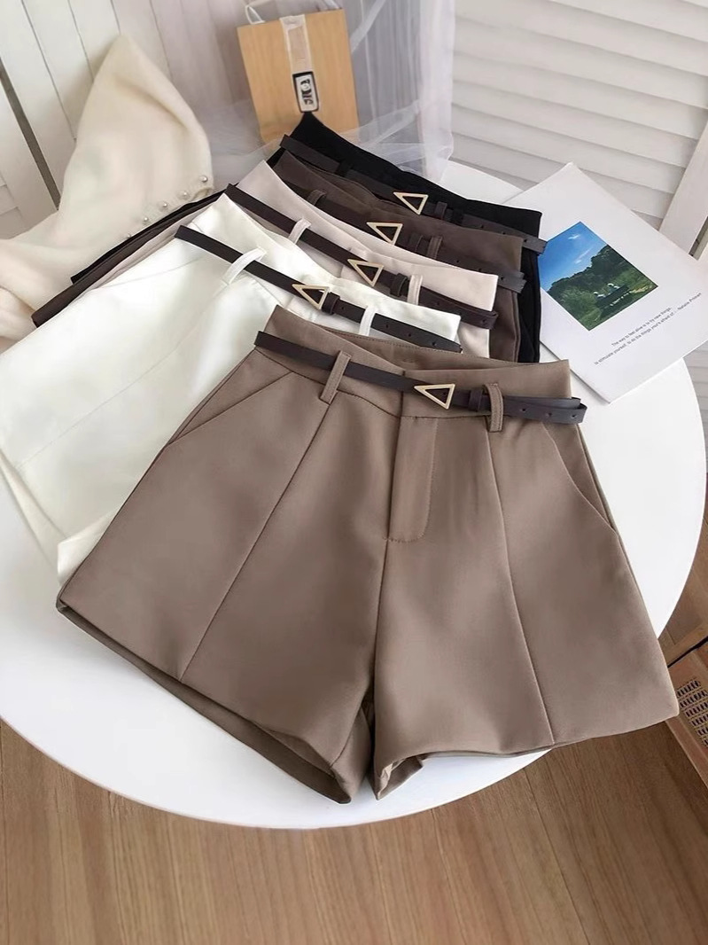 Suit Shorts Women's 2025 Spring and Summer Elegant All-match Slimming High Waist Dape Casual Pants Wide Leg A- shaped Pants