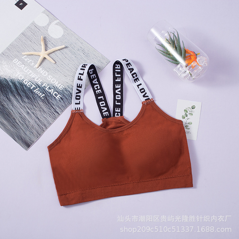 Picture of Cross-border Letter Beautiful Back Wrapped Breast Tube Top Girl Student Developmental Bra Women's Vest Underwear Women