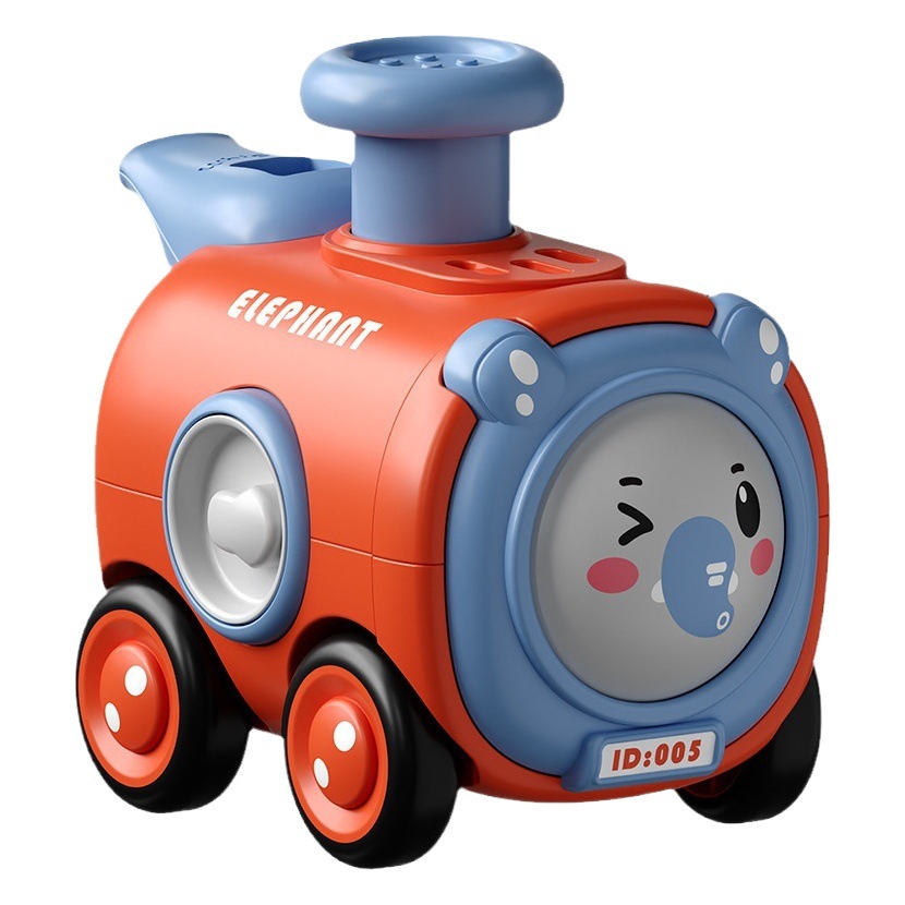 Children's Inertia Toy Car Press Face Changing Whistle Small Train Drop-Resistant Cartoon Car Boy Gift Toy Wholesale