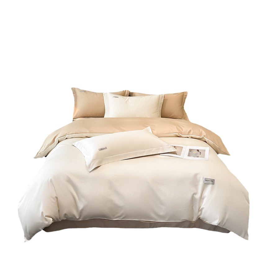 100 Xinjiang long-staple cotton four-piece set 100 cotton cotton bed sheet quilt cover high-grade fitted sheet bedding