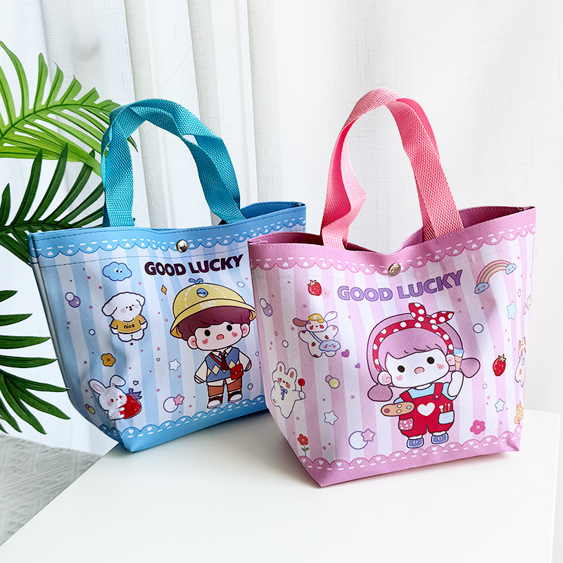 Cartoon Souvenir Canvas Bag, Kidsren's One-Year-Old Gift Bag, Kindergarten Canvas Bag, Student Lunch Box Lunch Bag