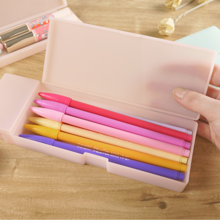 Picture of Japanese Simple Frosted Stationery Box, Unprinted Small Fresh Style Pen Box, Grinding Tool, Processing, Printable Logo