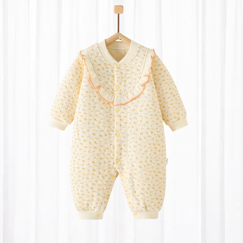 Picture of Baby's Jumpsuit Spring and Autumn Pure Cotton Warm Cotton Jacket Autumn Clothes Baby's Thickened Winter Pajamas Newborn Clothes