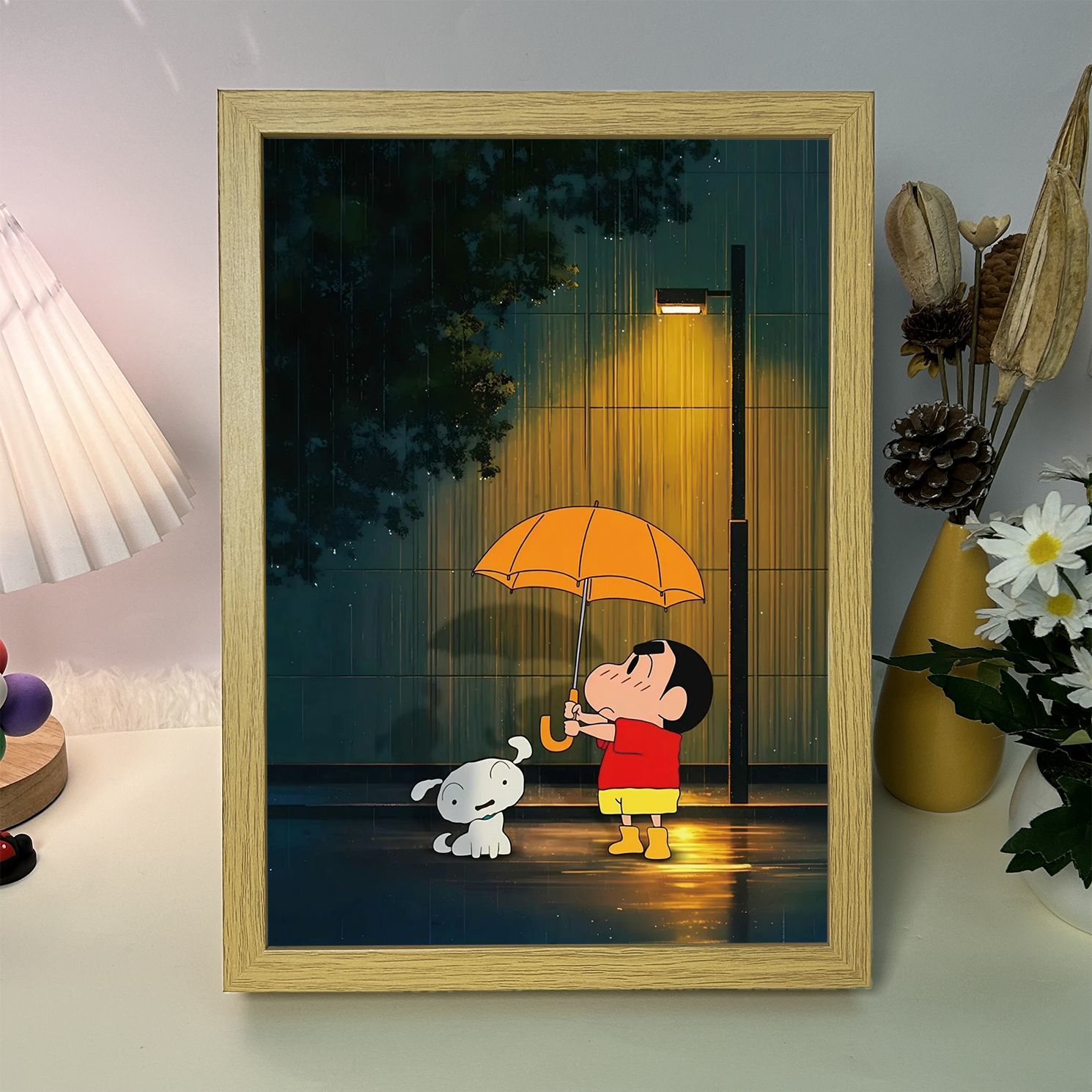 Crayon Shin-chan photo DIY ambient lighting painting photo frame bedroom night light for friends ornaments classmate gifts