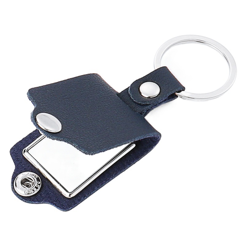 Factory wholesale cross-border Amazon blank key chain leather case photo frame key chain heat transfer bag key chain