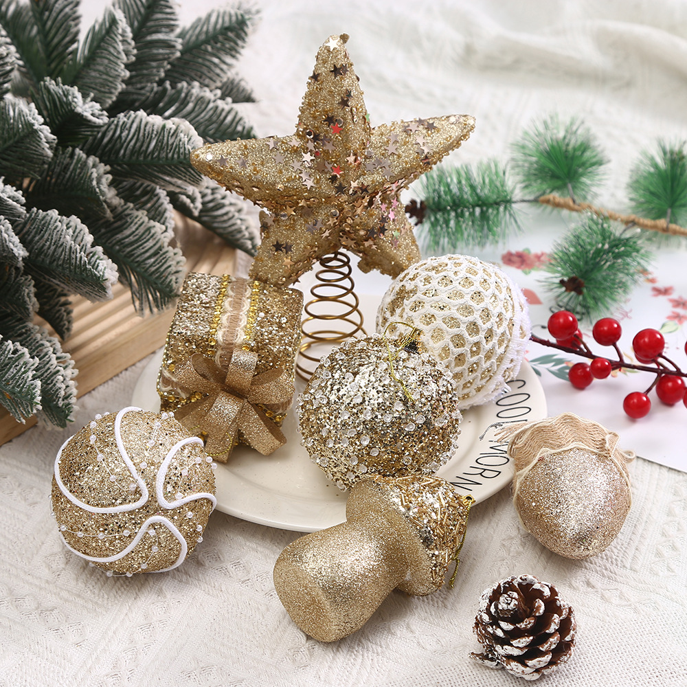 Christmas Decoration High-grade Golden Foam Ball Christmas Tree Decorative Ball Window Ceiling Arrangement Ornaments Cross-border New Products
