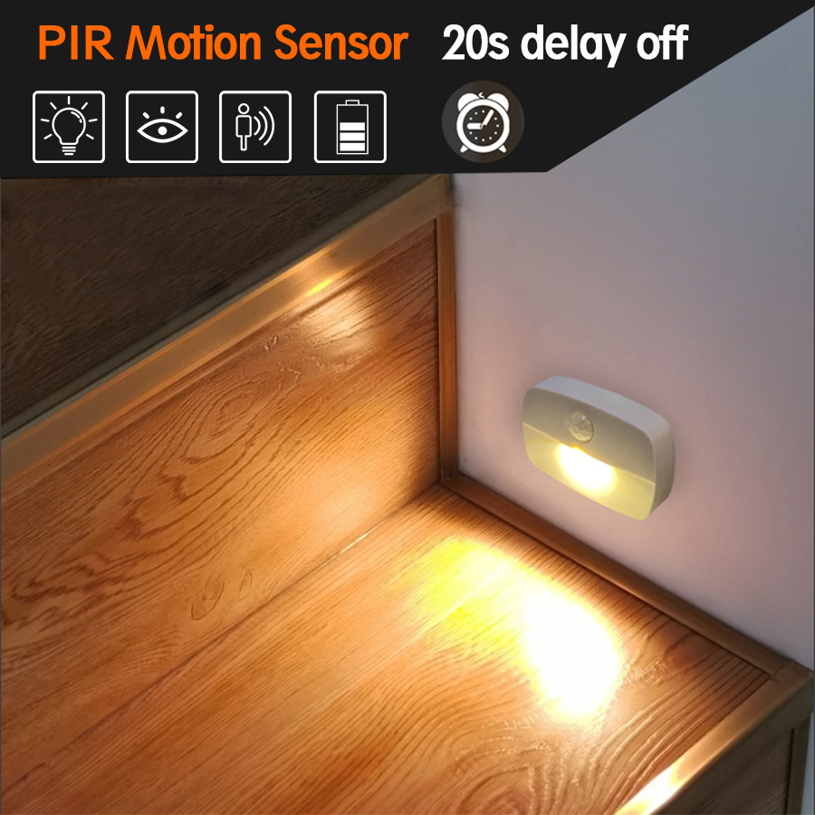 Smart Human Body Induction Night Light LED Infrared Induction Staircase Light Wardrobe Cabinet PIR Night Light Drawer Bookcase Light