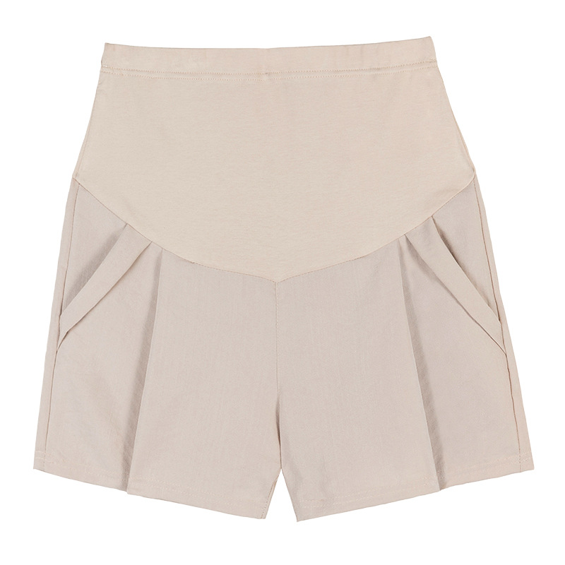 Picture of Pregnant Women's Pants Summer Wide-leg Pants Hemp Material Belly-supporting Shorts Outer Wear Casual Pants Small Home Pregnant Women Leggings