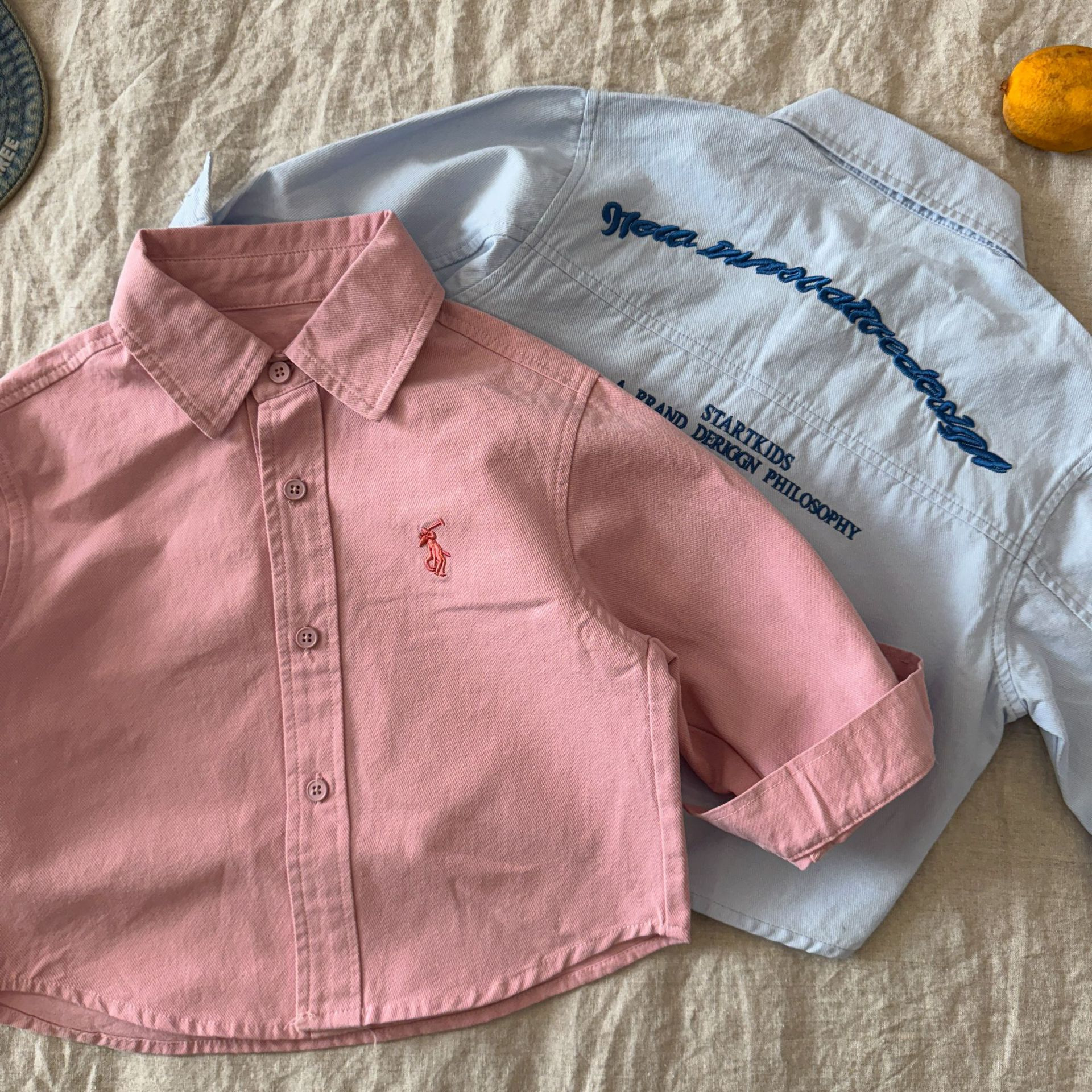 Children's Shirt Jacket 2025 Autum New Kidsren's Clothing Boys and Girls Heavy Embroider Baby Casual Tops Trendy and Cool
