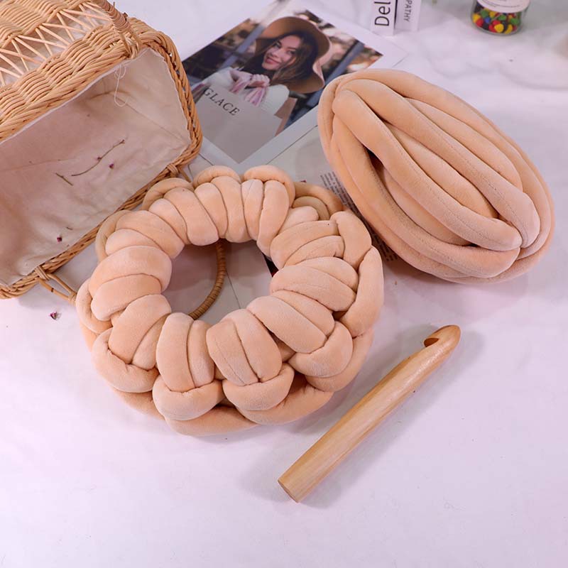 Picture of Filling heart cotton warm velvet cotton wool thick ice island wool diy hand-knitted hook blanket carpet blanket kennel cat nest cushion