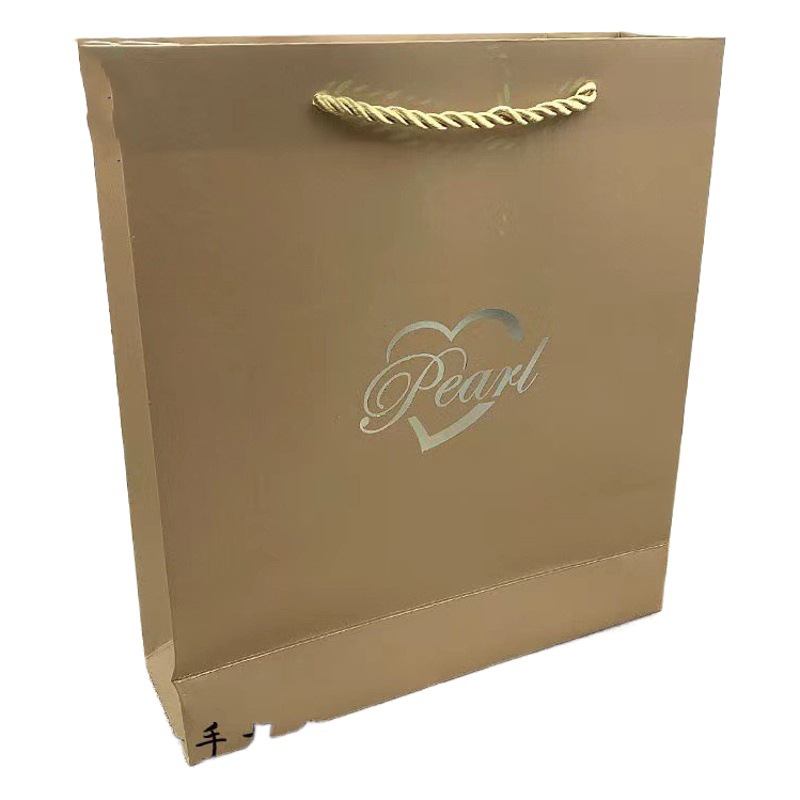 Red Pearl Box Jewelry Tote Bag Large Champagne Color Paper Shopping Bag Gold Shop Gift Bag Mother's Day