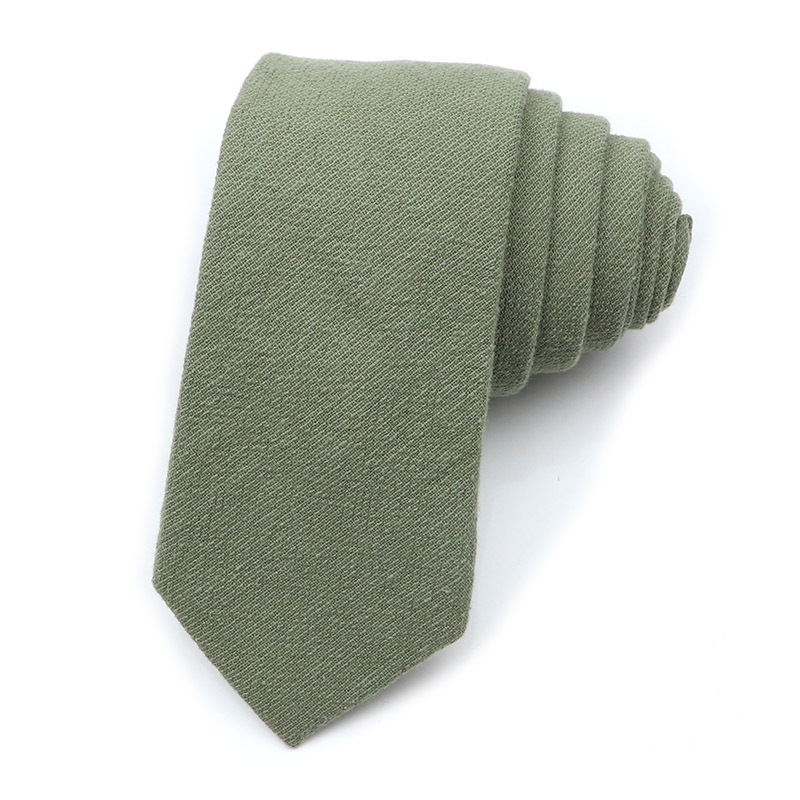 Picture of Cotton and linen tie men's tie casual fashion tie 18 color 6cm ultra narrow tie spot
