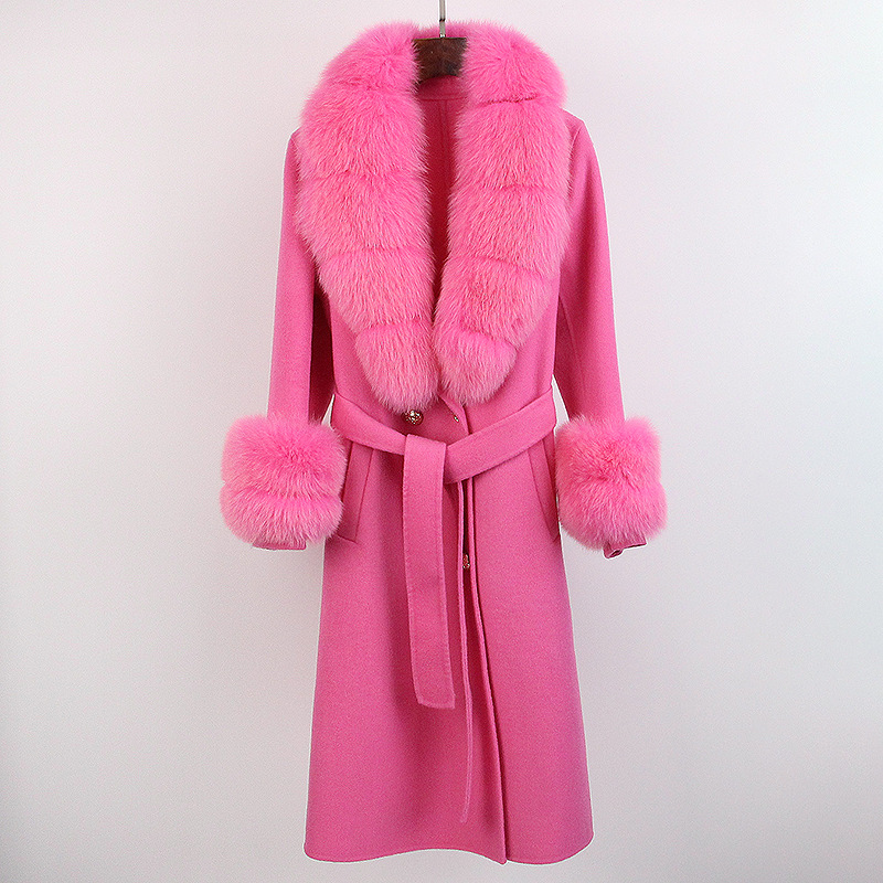 Picture of Cashmere Wool Coat Coat Autumn and Winter Coat Women's High-end Double-sided Wool Coat Women's Fox Wool Collar