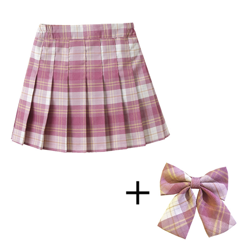 Picture of Girls' skirt children's clothing Korean style new preppy style children's short skirt class clothes plaid skirt medium and large children's pleated skirt