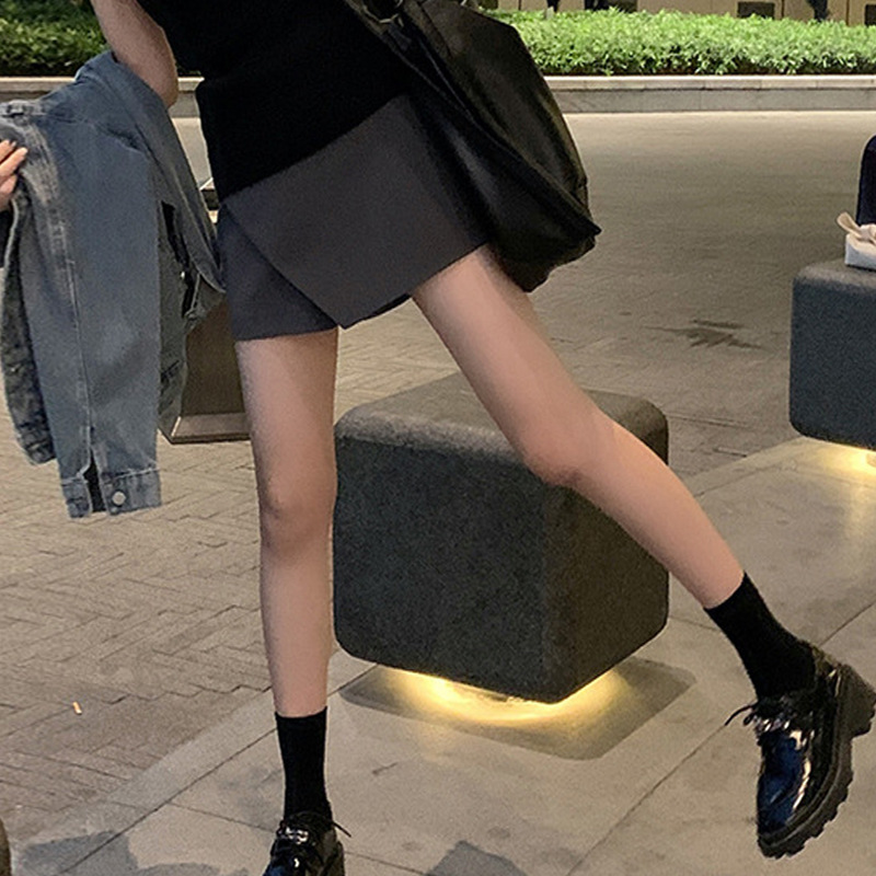 2025 New Summer High Waist Slimming Suit Short Pants Skirt Female A- word Spice Girl Small Casual Hip Shorts