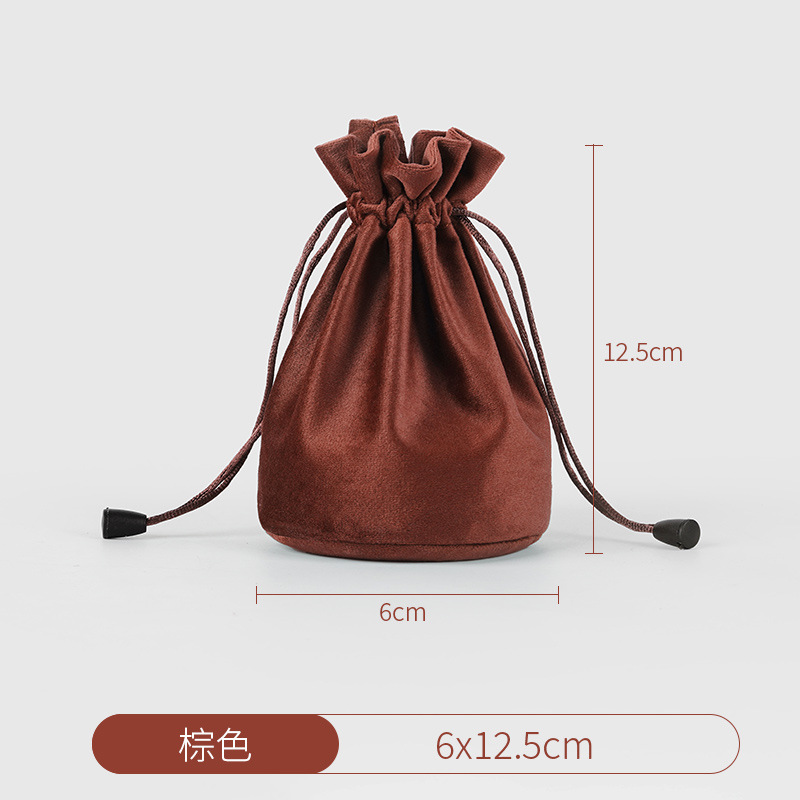 Picture of High-Bottom Velvet Round Bottom Drawstring Flap Pocket Pants, Super Soft Drawstring Jewelry, Jewelry Red Wine Packaging Bag, Curling Wand, Selfie Stick