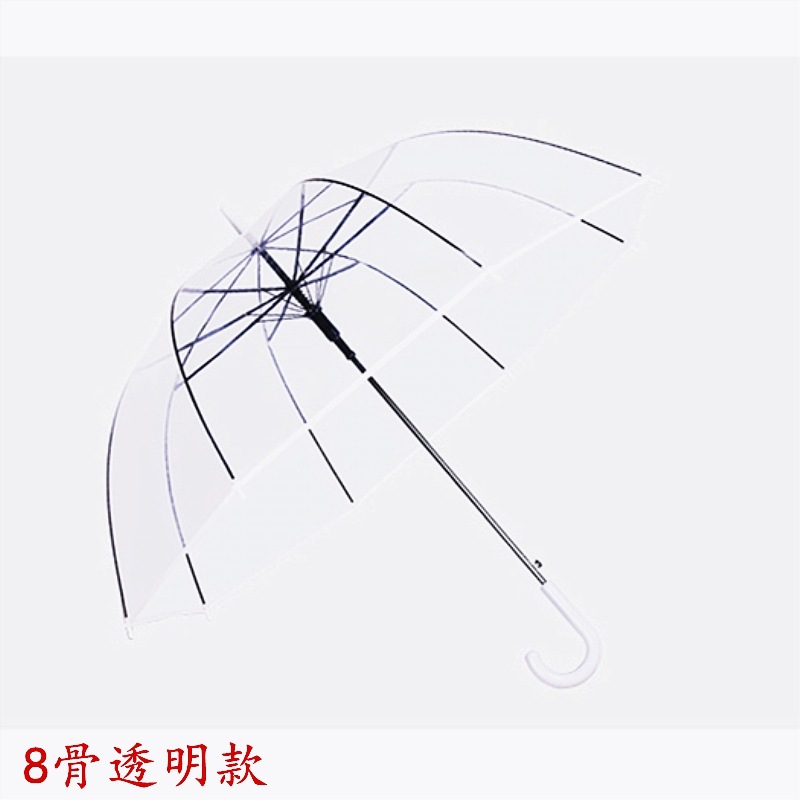 Picture of Korean Style Building Arched Apollo Princess Transparent Umbrella Umbrella Semi-automatic Creative Curved Hook Straight Long Handle Umbrella