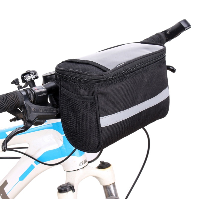 Large Capacity Bicycle Handlebar Bag, Cycling Equipment Front Bag, Touchscreen Phone Multifunctional Front Universal Hanging Bag