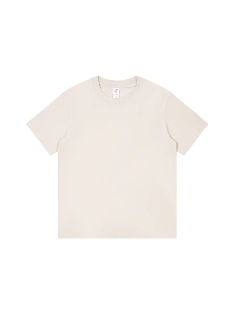 Picture of Japanese Style 230g Pure Cotton Short-Sleeved T-Shirt Women's Right Shoulder Round Neck Top Pure Color Half-Sleeved Bottoming Shirt Clothes Men's Wholesale