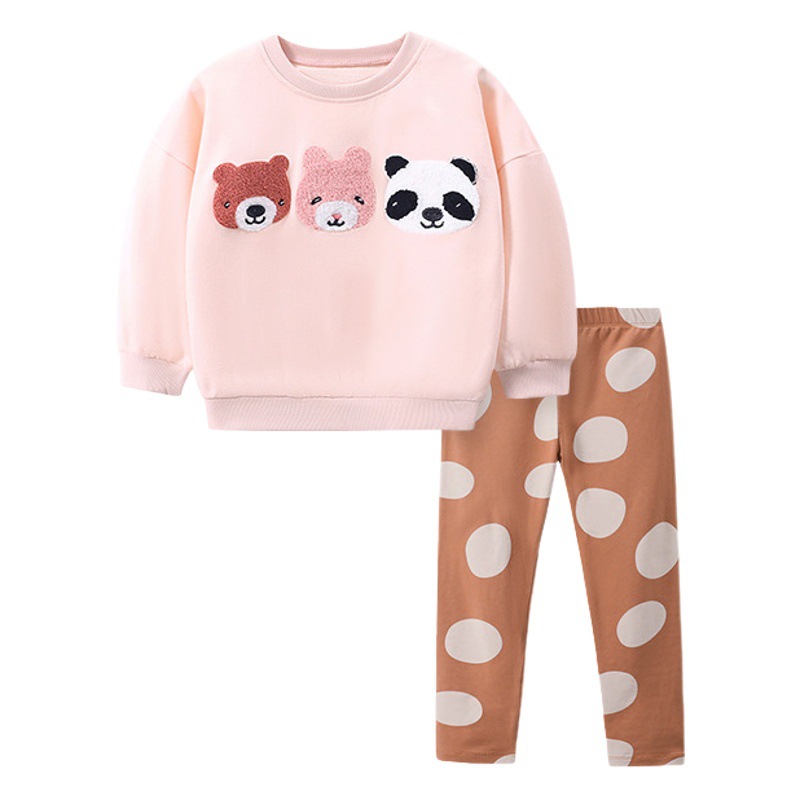 Little maven European and American winter girls fleece-lined sweater autumn children suit cute girls pants set