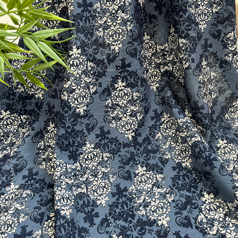 Ink rhyme Huazhang new Chinese style cheongsam dress top, Hanfu fabric, digital printed fabric, brocade cotton fabric